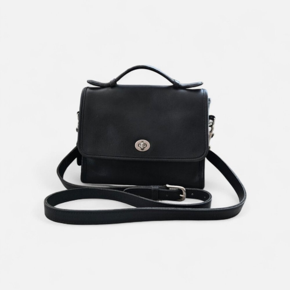 Coach Court 9870 Black Nickel Shoulder Bag Purse Vintage Has Hangtag